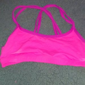 Pink yoga sports bra